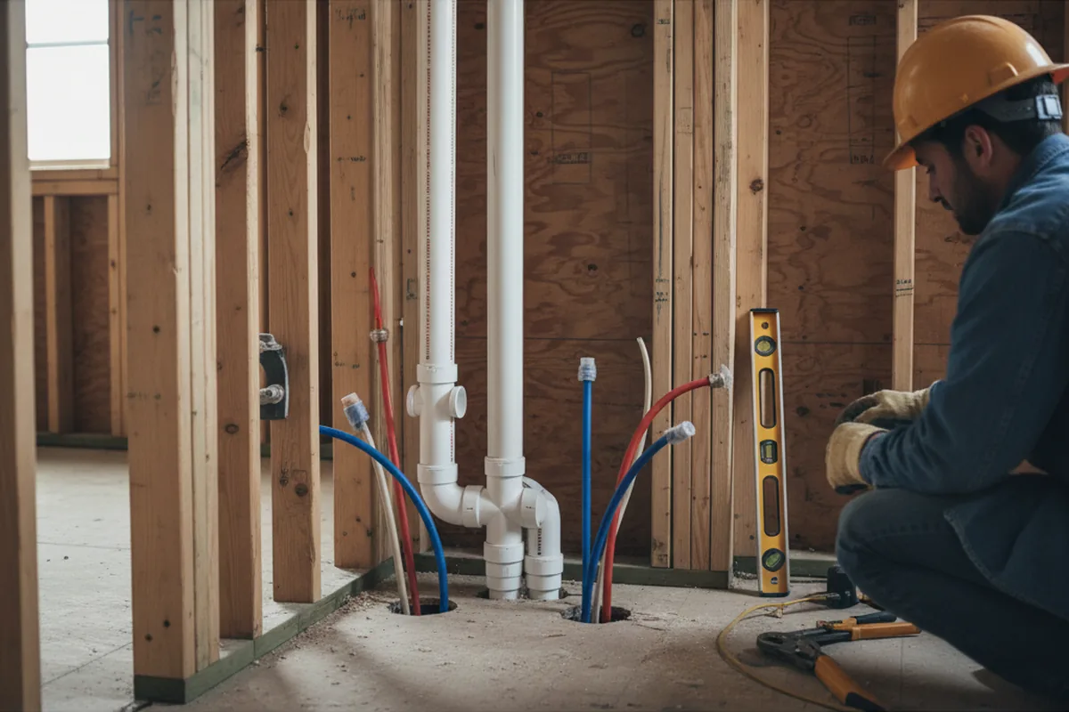 Drain and supply rough-in during Garbage Disposal Repair in Vineyard