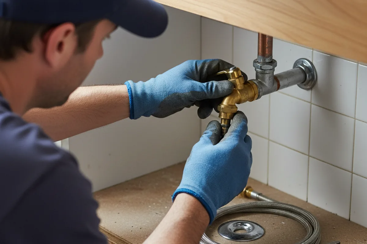 Shutoff valve and fitting work during Emergency Plumbing in Vineyard